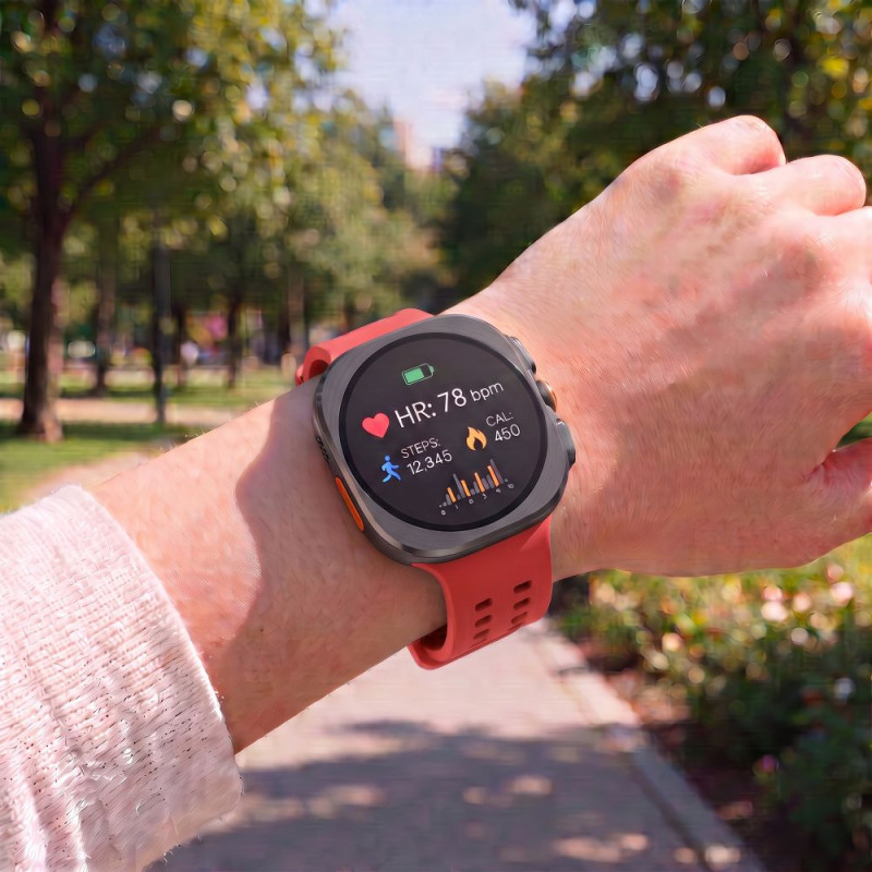 Tech-Protect silikoonist Air-rihm Samsung Galaxy Watch Ultra 1 / 2 (2024-2026) 47 mm jaoks, Crimson Red