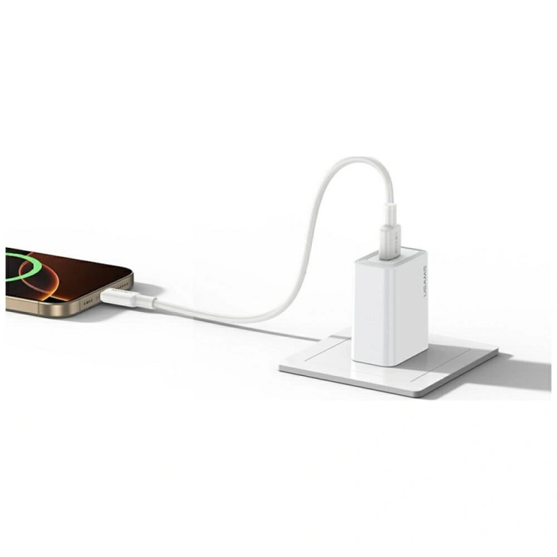 USAMS CC326 T69 USB-A seinalaadija, 10,5 W, 2,1 A, valge