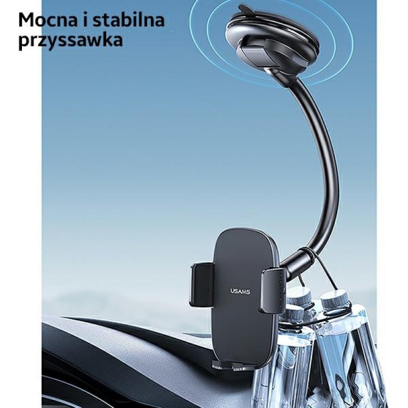 USAMS US-ZJ065 armatuurlauale kinnitatav autotelefoni hoidik iminapaga, must (ZJ065ZJ01)