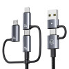 USAMS Sufeng Series SJ737 6-in-1 laadimis- ja andmekaabel, 240W, digitaalne ekraan, alumiiniumsulam, 1,2 m