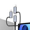 USAMS Sufeng Series SJ737 6-in-1 laadimis- ja andmekaabel, 240W, digitaalne ekraan, alumiiniumsulam, 1,2 m