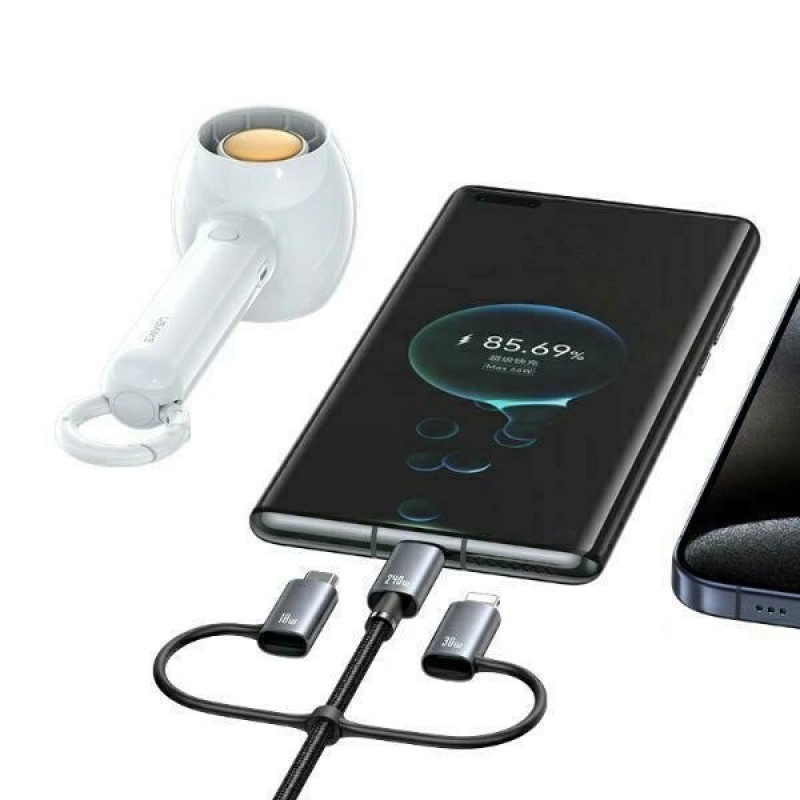 USAMS Sufeng Series SJ737 6-in-1 laadimis- ja andmekaabel, 240W, digitaalne ekraan, alumiiniumsulam, 1,2 m