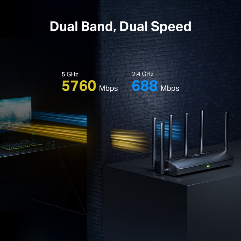 Mercusys MR37BE kaheribaline Wi-Fi 7 ruuter, kuni 6500 Mbps