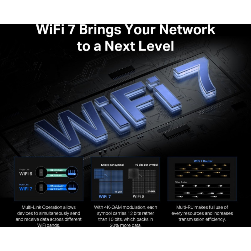 Mercusys MR37BE kaheribaline Wi-Fi 7 ruuter, kuni 6500 Mbps