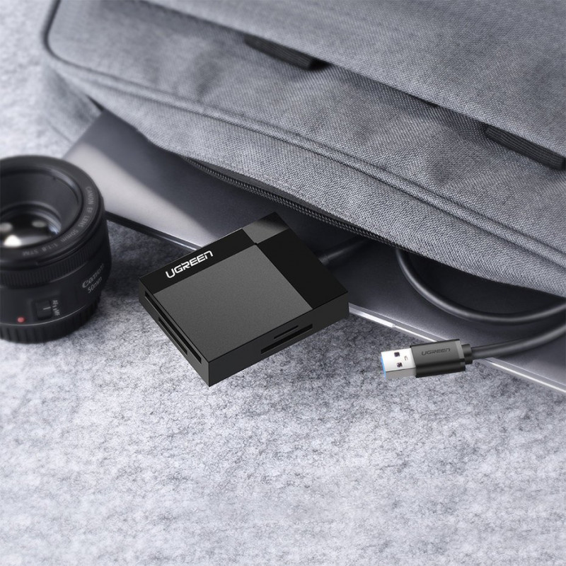 Ugreen CR125 USB 3.0 kaardilugeja, SD / microSD / CF / MS, must