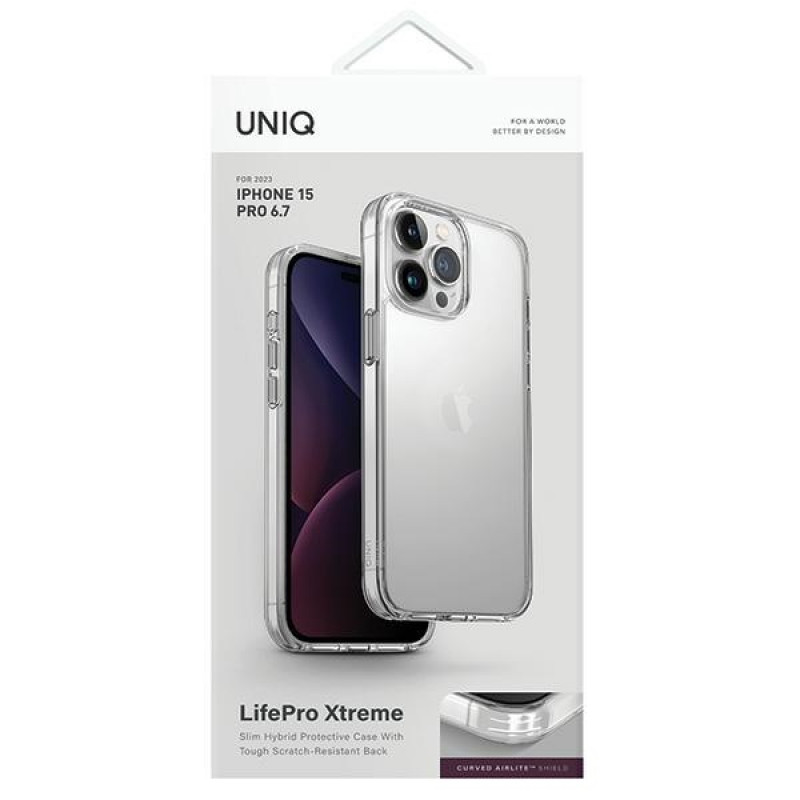 UNIQ LifePro Xtreme karp Apple iPhone 15 Pro Max jaoks, kristallselge, läbipaistev