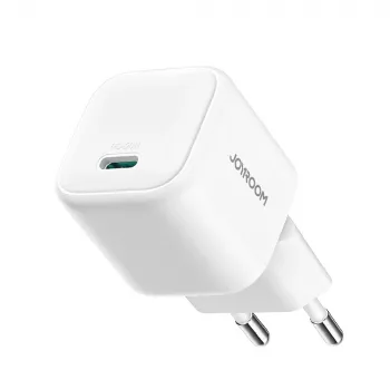 Joyroom TCG08 (JR-TCG08) GaN reisilaadija, USB-C, 20W, PD 3.0, QC 3.0, valge