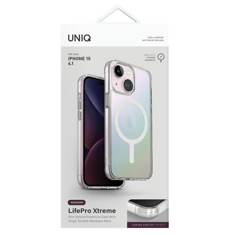 UNIQ LifePro Xtreme MagClick laadimiskorpus Apple iPhone 15 jaoks, iridescentne