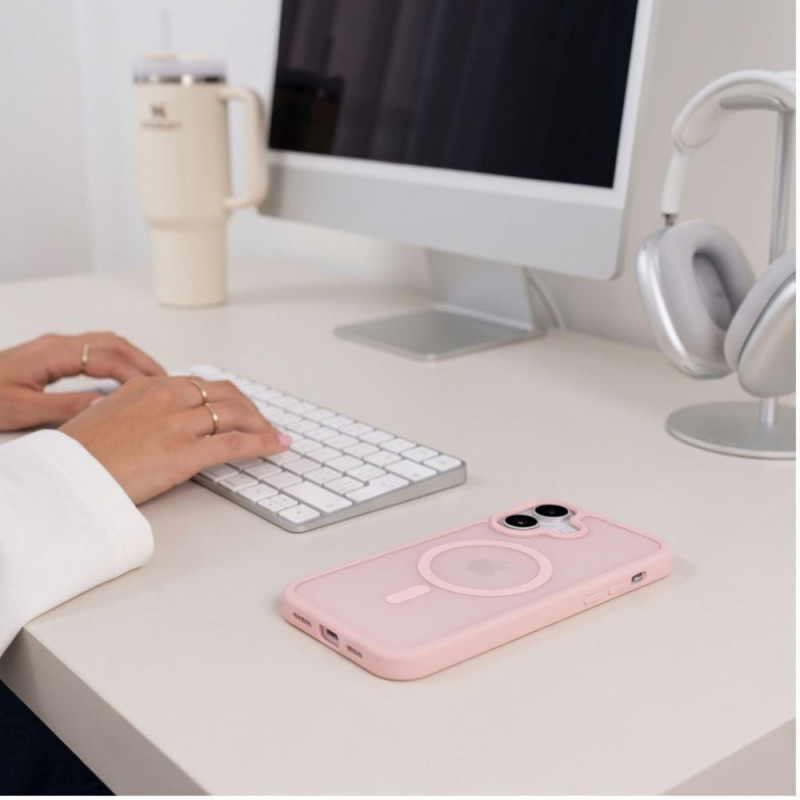 Tech-Protect BasicMag MagSafe ümbris Apple iPhone 17-le, mati roosa