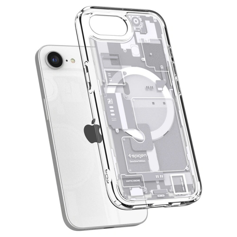 Spigen Ultra Hybrid Mag MagSafe kaitsekott Apple iPhone 17e / 16e jaoks, Zero One, valge