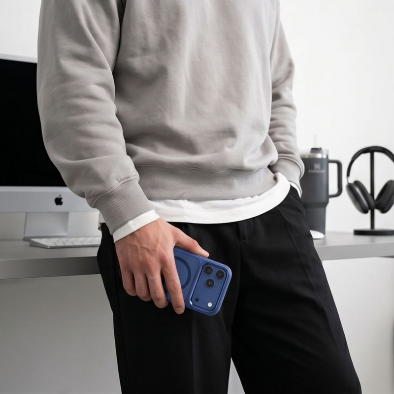 Tech-Protect Magmat MagSafe CC ümbris Apple iPhone 17 Pro / 18 Pro jaoks, Deep Blue / läbipaistev