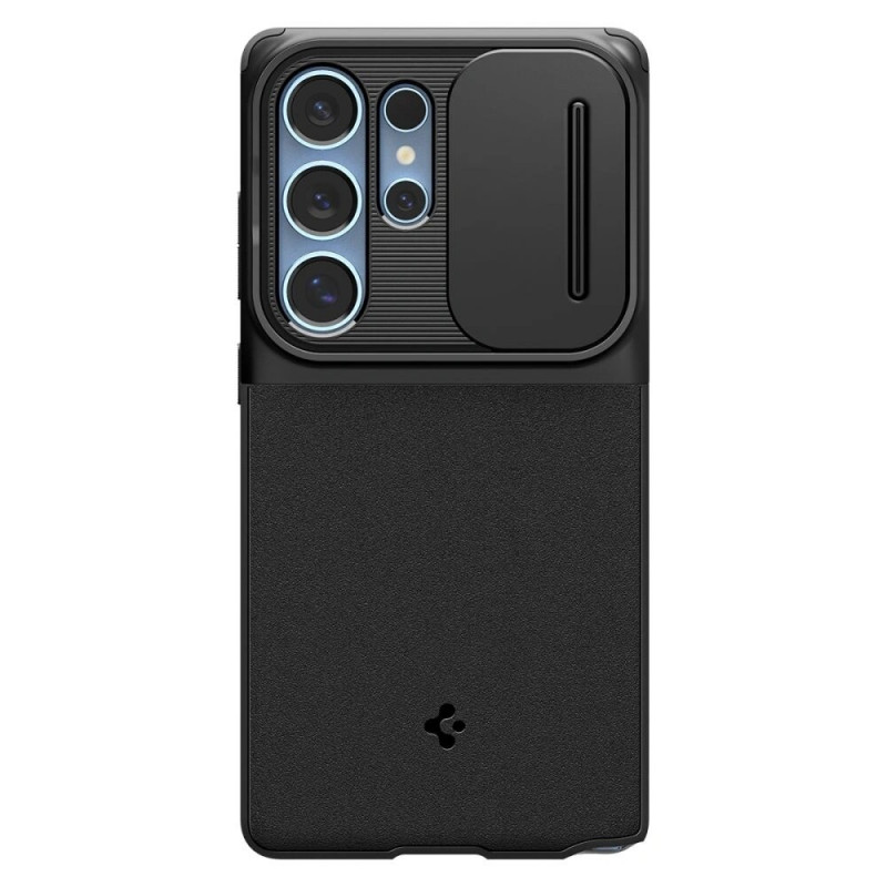 Spigen Optik Armor kaitsekott Samsung Galaxy S25 Ultra jaoks, must