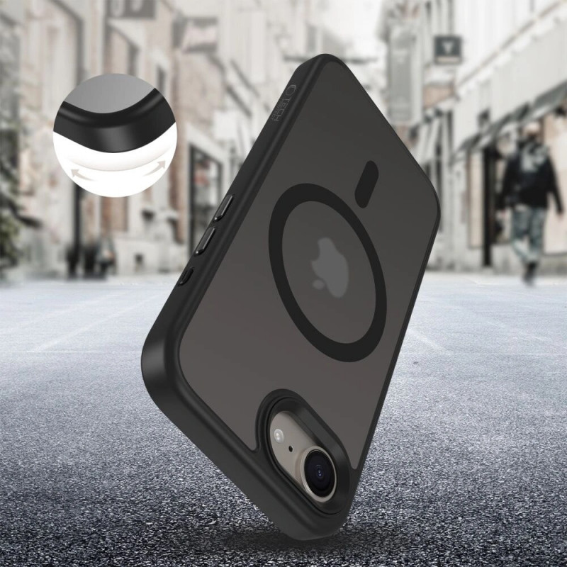 Tech-Protect Magmat MagSafe ümbris Apple iPhone 17e / 16e jaoks, mattmust