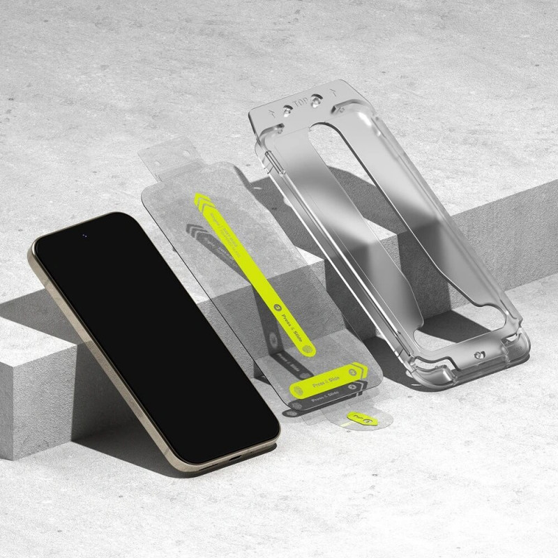 Ringke Easy Slide karastatud klaasist ekraanikaitse Google Pixel 9 / 9 Pro / 10 / 10 Pro jaoks (2 tk), läbipaistev