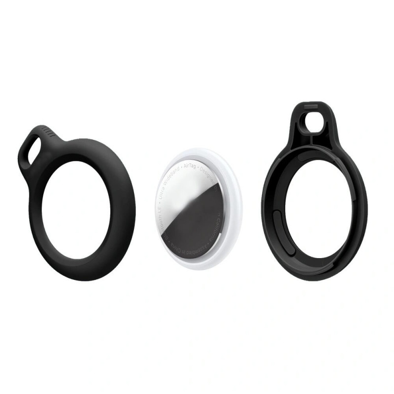 Tech-Protect Rough Chain võtmehoidja-kaitsekott Apple AirTagile, must (2 tk)