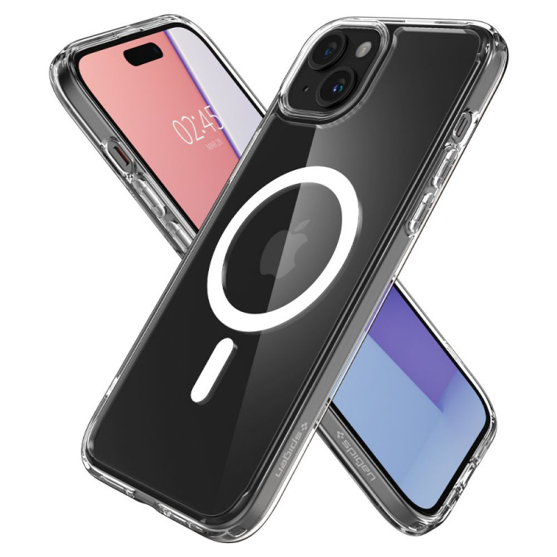 Spigen Ultra Hybrid Mag kaitsekott MagSafe'iga Apple iPhone 15 jaoks, valge