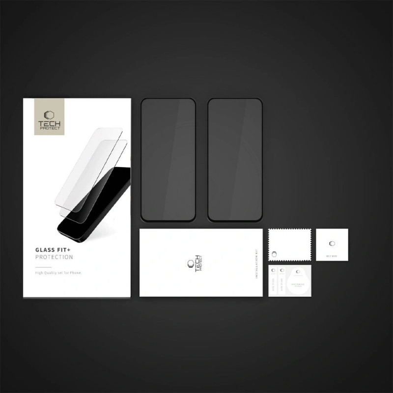 Tech-Protect Glass Fit+ karastatud klaas Motorola Moto G15 / G15 Power / G05 / E15 jaoks, must (2 tk)