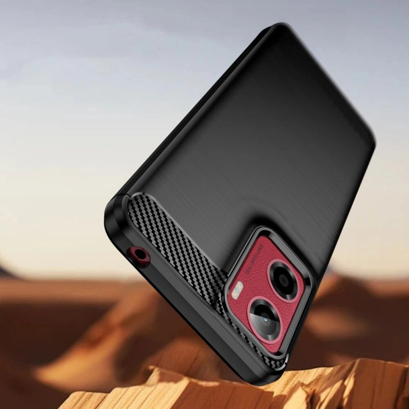 Tech-Protect TPUCarbon ümbris Motorola Moto G05 / E15 jaoks, must
