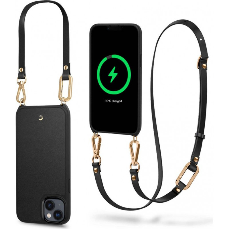 Spigen Cyrill Classic Charm Mag (ACS04948) MagSafe'i ümbris rihmaga Apple iPhone 14 Plus / 15 Plus, must