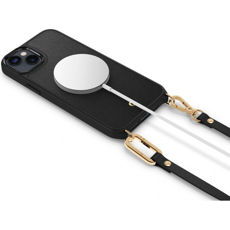 Spigen Cyrill Classic Charm Mag (ACS04948) MagSafe'i ümbris rihmaga Apple iPhone 14 Plus / 15 Plus, must