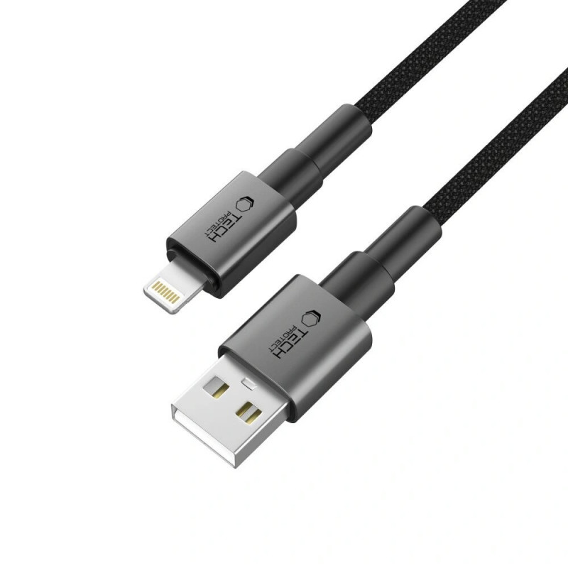 Tech-Protect Ultraboost DNA USB-A / Lightning kaabel, 12W, 2.4A, 25 cm, Iron Grey