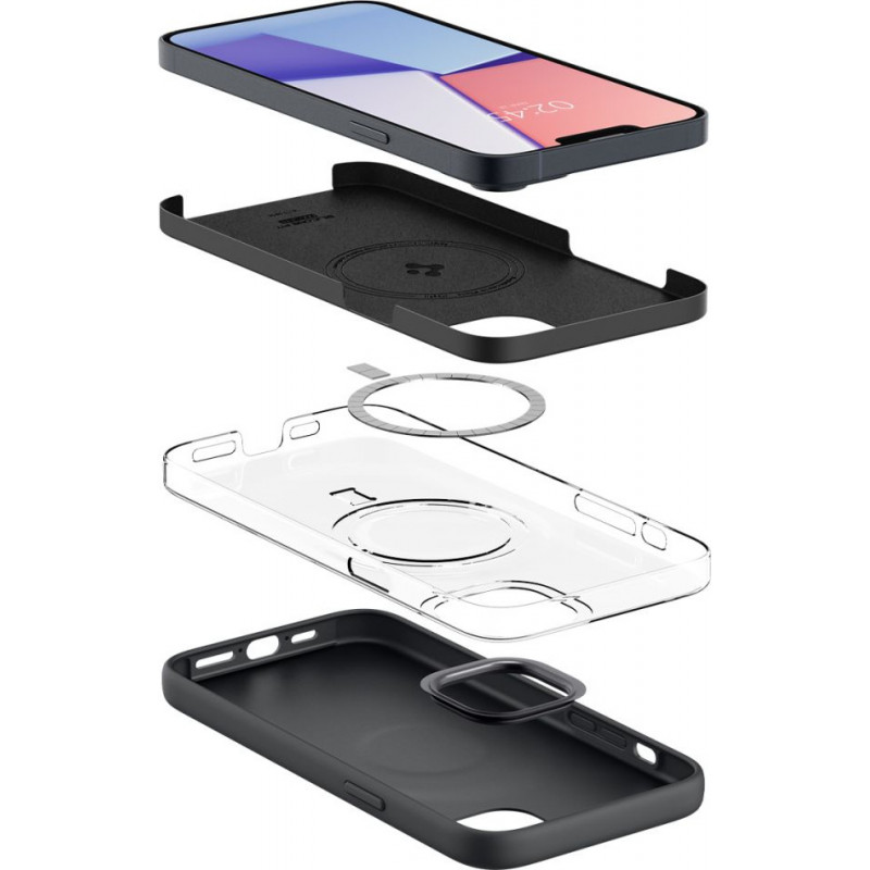 Spigen Silicone Fit Mag (ACS04920) MagSafe'i ümbris Apple iPhone 14 Plus / 15 Plus jaoks, must