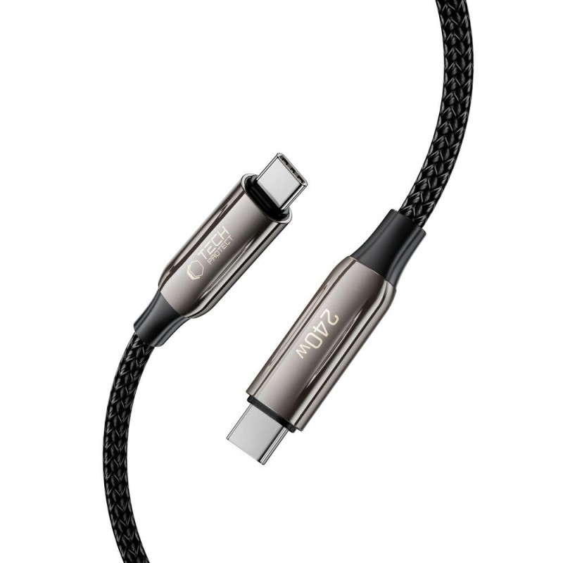 Tech-Protect UB10T Ultraboost USB-C / USB-C kaabel PD240W/QC4.0, 100 cm, must