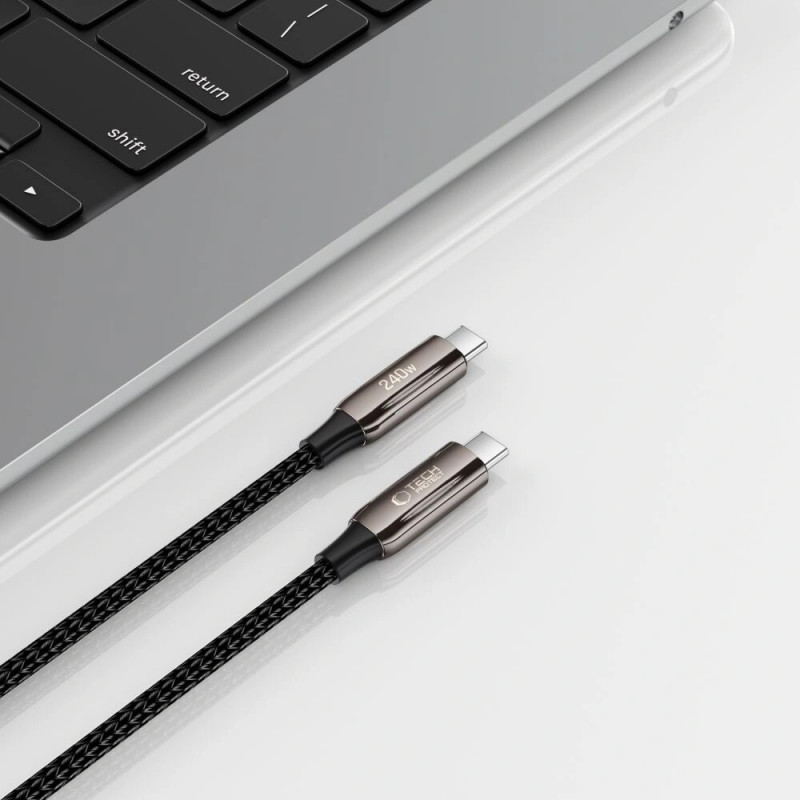 Tech-Protect UB10T Ultraboost USB-C / USB-C kaabel PD240W/QC4.0, 100 cm, must