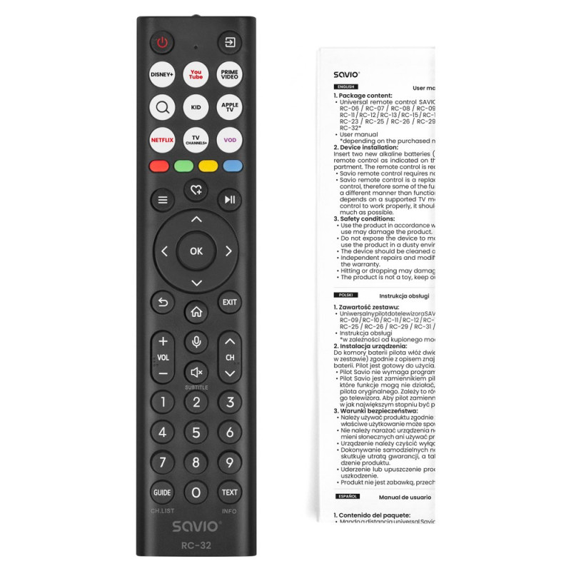 Savio RC-32 universaalne asenduspult Hisense TV-le