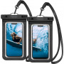 Spigen A601 Aqua Shield universaalne veekindel ümbris (2 tk), must