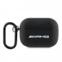 Mercedes-AMG AMAP2SLWK Leather Big Logo ümbris Apple AirPods Pro 2 (2022/2023) kõrvaklappidele, must, valge logo