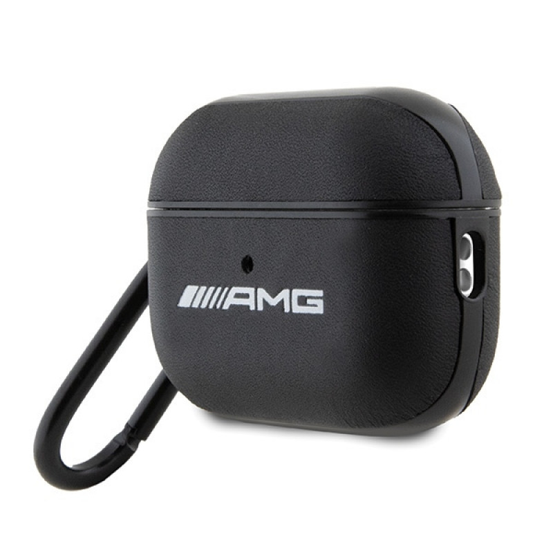 Mercedes-AMG AMAP2SLWK Leather Big Logo ümbris Apple AirPods Pro 2 (2022/2023) kõrvaklappidele, must, valge logo