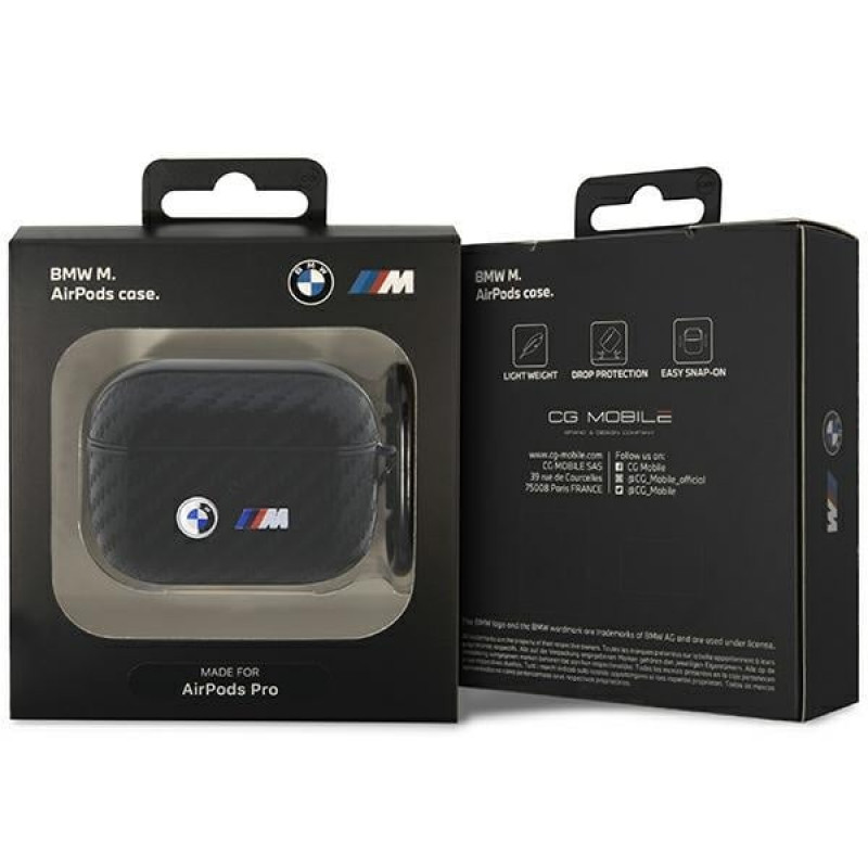 BMW BMAPWMPUCA2 Carbon Double Metal Logo kate Apple AirPods Pro-le, must
