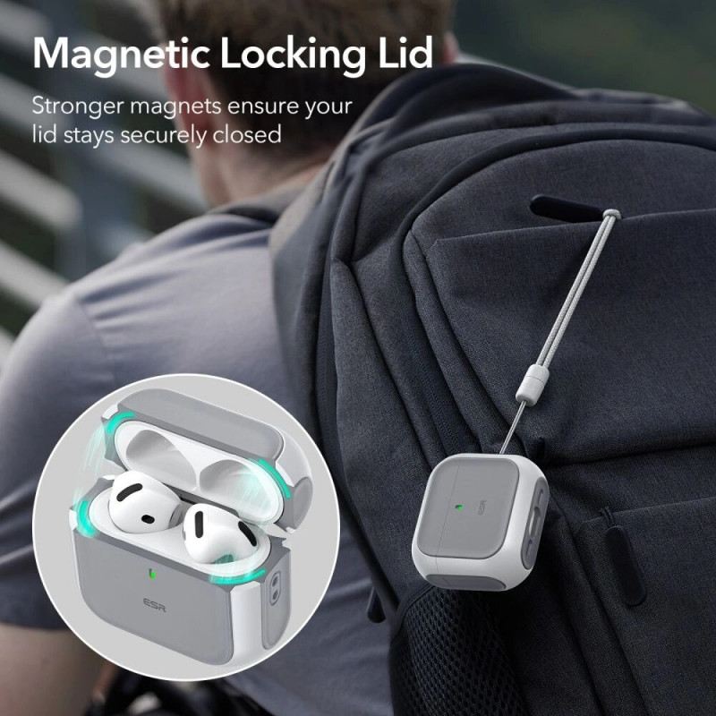 ESR Orbit HaloLock MagSafe ümbris Apple AirPods 4-le, valge