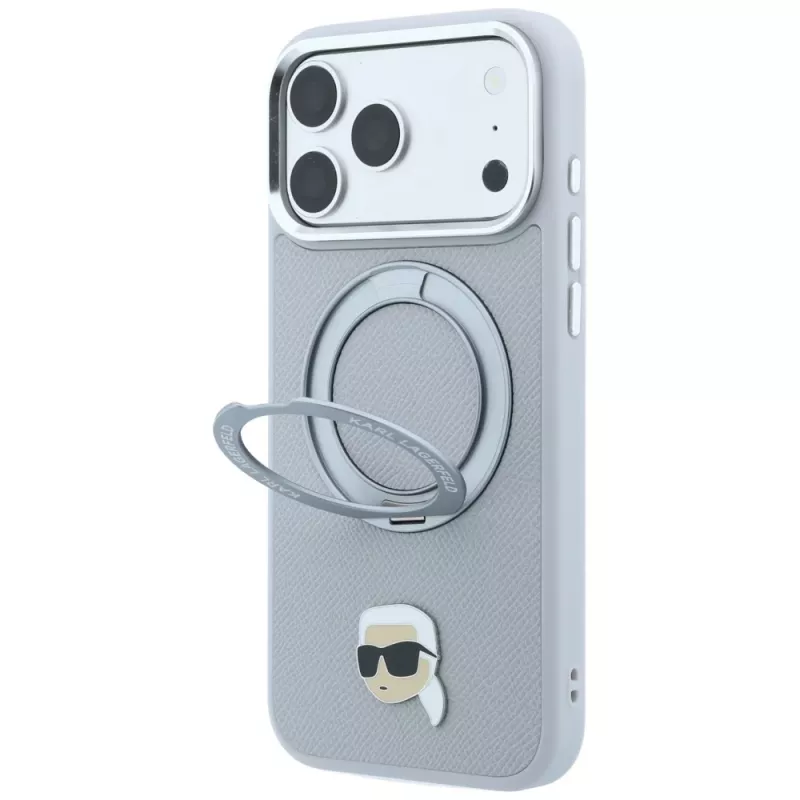 Karl Lagerfeld with Ring Stand 360 Karl Head Pin MagSafe kate Apple iPhone 18 Pro / 17 Pro jaoks, hall (KF003235)
