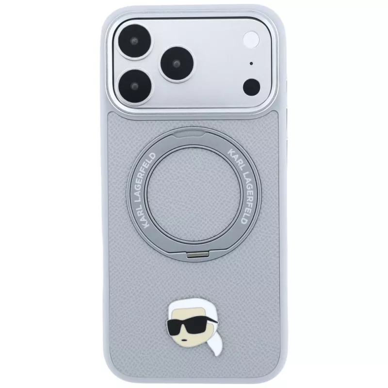 Karl Lagerfeld with Ring Stand 360 Karl Head Pin MagSafe kate Apple iPhone 18 Pro / 17 Pro jaoks, hall (KF003235)