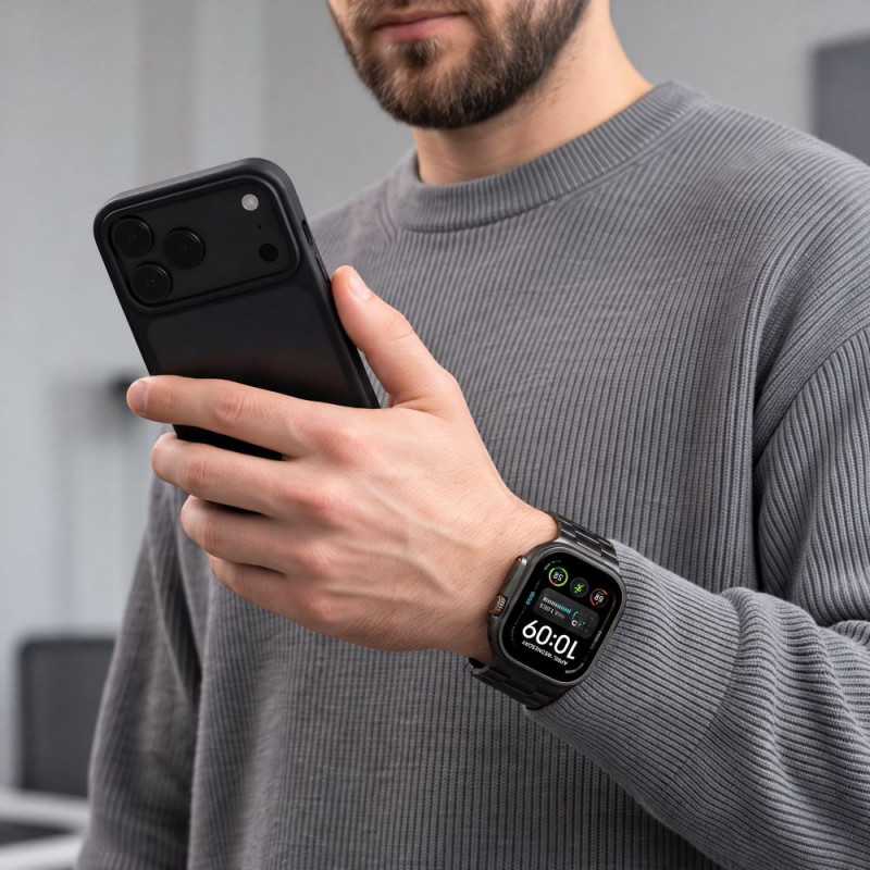 Tech-Protect Stainless THP6099 Apple Watch 8 / 9 / 10 / 11 / 12 / SE / Ultra 44/45/46/49 mm roostevabast terasest käevõru, must