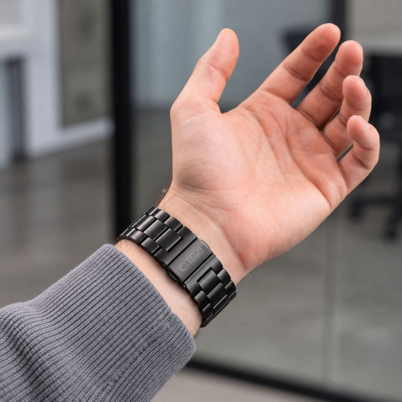 Tech-Protect Stainless THP6099 Apple Watch 8 / 9 / 10 / 11 / 12 / SE / Ultra 44/45/46/49 mm roostevabast terasest käevõru, must