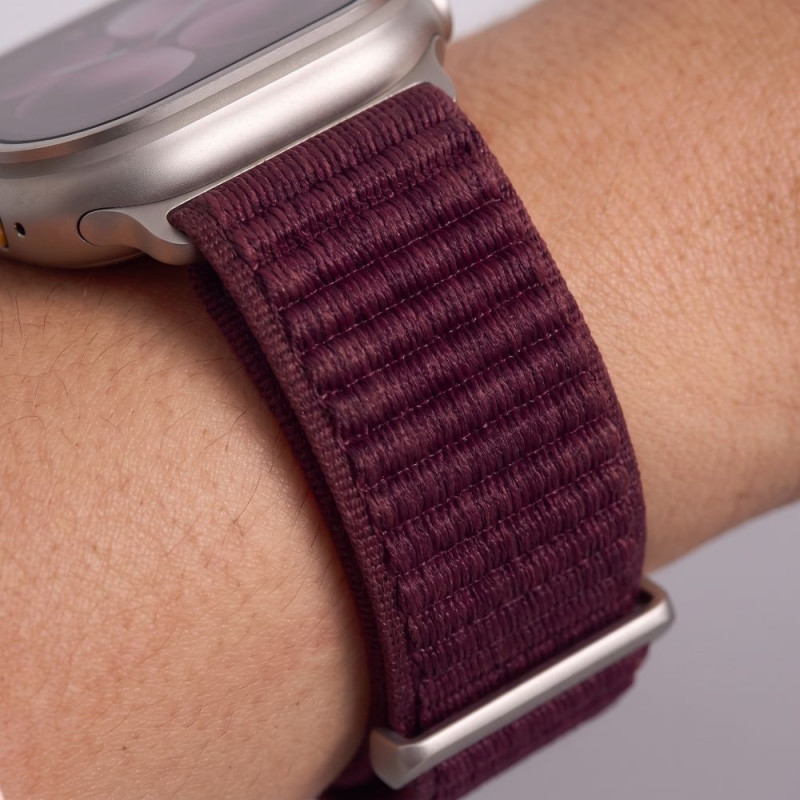 Tech-Protect Nylonloop Apple Watch 8 / 9 / 10 / 11 / 12 / SE / Ultra 44/45/46/49 mm kellarihm, Deep Burgundy