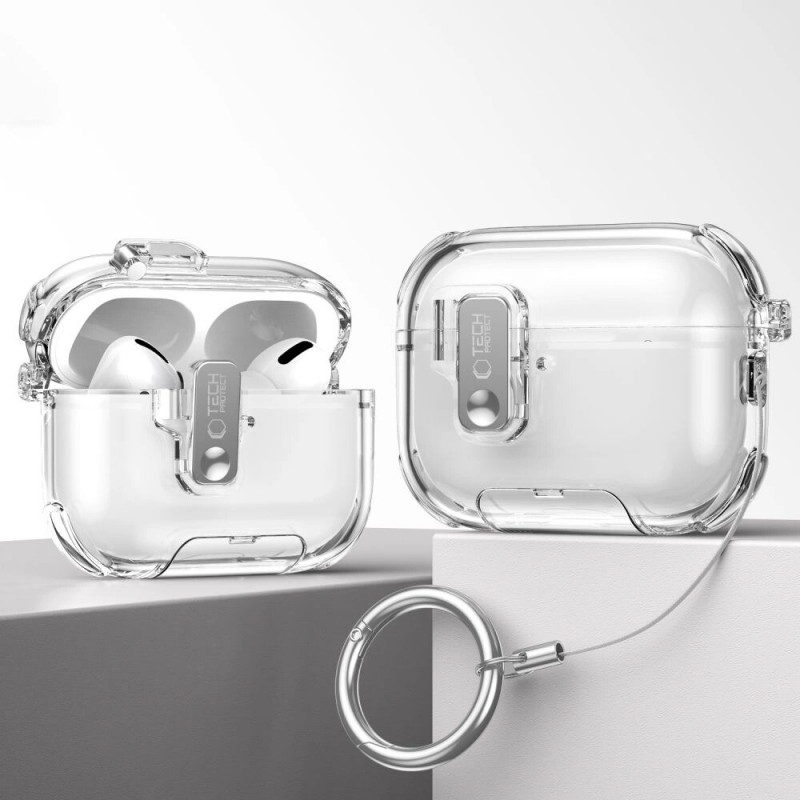 Tech-Protect Bounce Pro Apple AirPods Pro 3 laadimiskarbi kate, läbipaistev