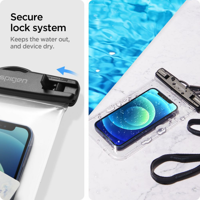 Spigen A601 universaalne veekindel ümbris (2 tk), Crystal Clear