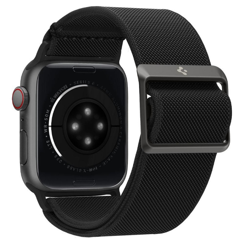 Spigen Fit Lite rihm Apple Watch 4/5/6/7/SE/8/9/Ultra 44/45/49 mm jaoks, must