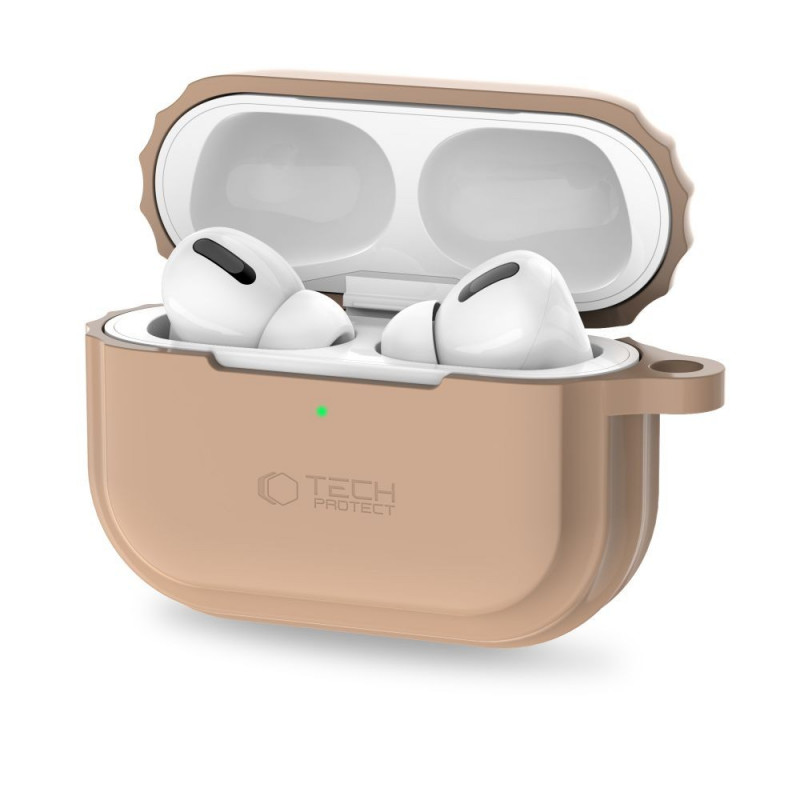 Tech-Protect silikoonist köiega ümbris Apple AirPods Pro 1 / 2 jaoks, Cafe Latte