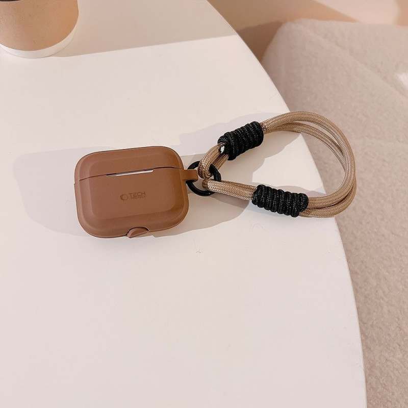 Tech-Protect silikoonist köiega ümbris Apple AirPods Pro 1 / 2 jaoks, Chocolate Brown