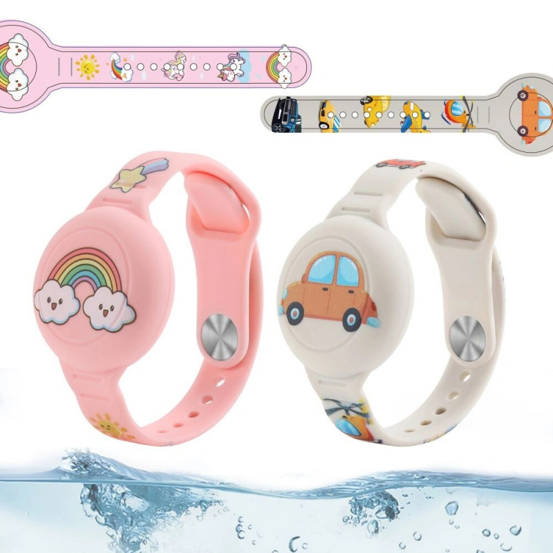 Tech-Protect Smooth Band lastele mõeldud randmepael Apple AirTag 1 / 2 jaoks, värviline (2 tk)