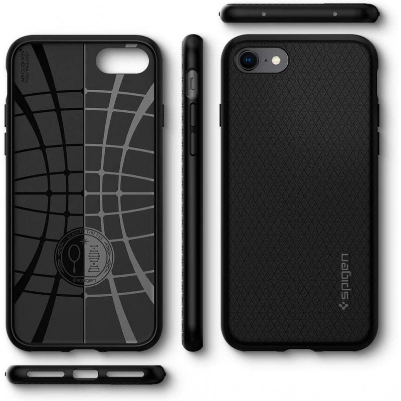 Spigen Liquid Air kaitsekott Apple iPhone SE 2022 / SE 2020 / 8 / 7 jaoks, must