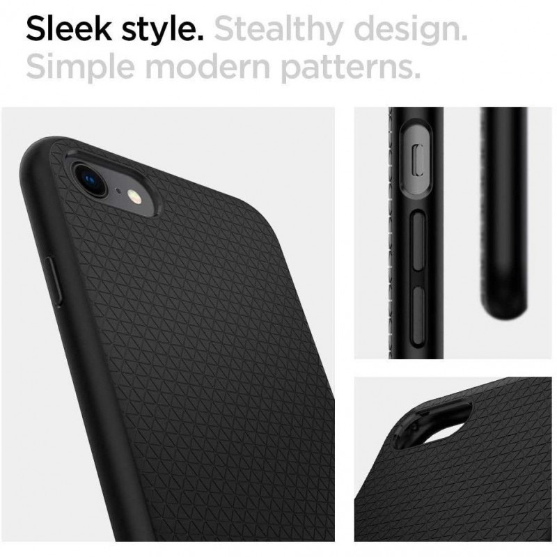 Spigen Liquid Air kaitsekott Apple iPhone SE 2022 / SE 2020 / 8 / 7 jaoks, must