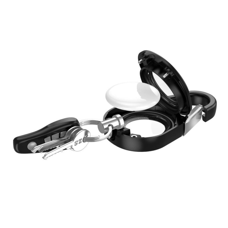Tech-Protect Slidelock Carabiner võtmehoidja ümbris Apple AirTag 1/2 jaoks, must