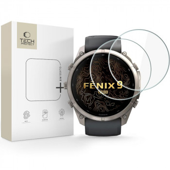 Tech-Protect Glass Fit+ karastatud klaas Garmin Fenix 9 Pro 51 mm jaoks, läbipaistev (2 tk)