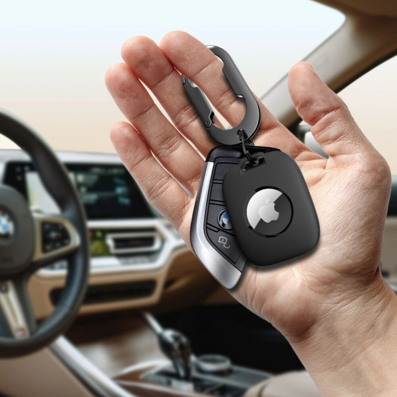 Tech-Protect Velar ümbris Apple AirTag 1 / 2 jaoks, must